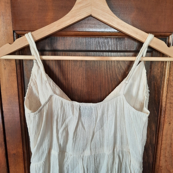 Vintage Y2K Rave 100% Cotton Boho Festival Cream Crochet Tunic Tank Top Size M - Picture 8 of 9